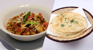Chicken Tikka Karahi and Naan Bread
