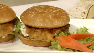 Fried Chicken Sandwich and Chicken Biryani