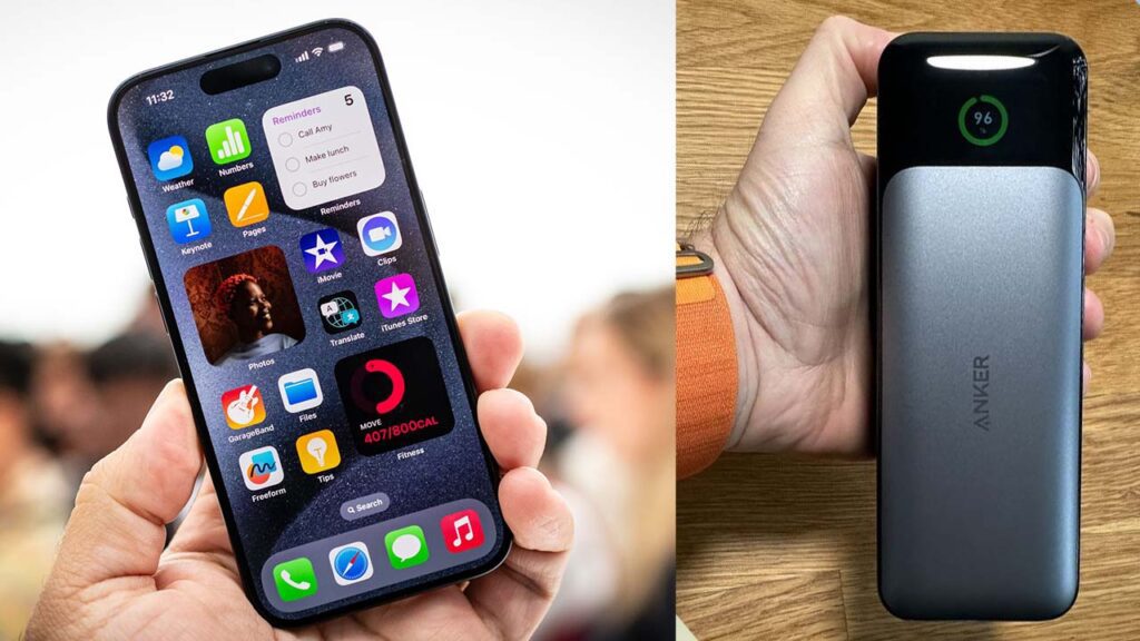 iPhone 15 Pro Charging Power banks instead