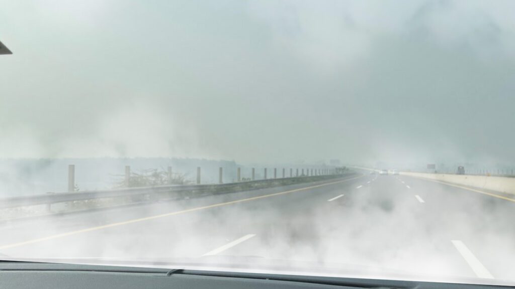 ring road and motorway close due to fog