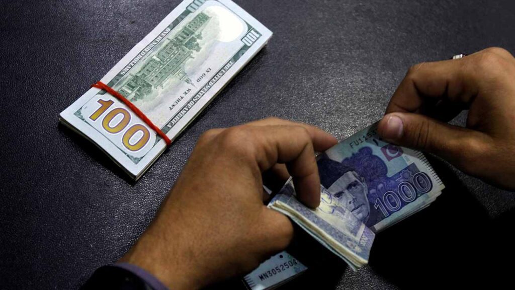 US dollar to Pakistani rupee intraday update