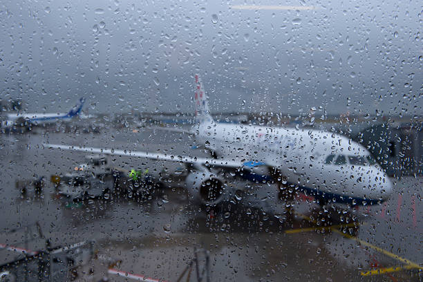 flight schedule disrupted due to rain