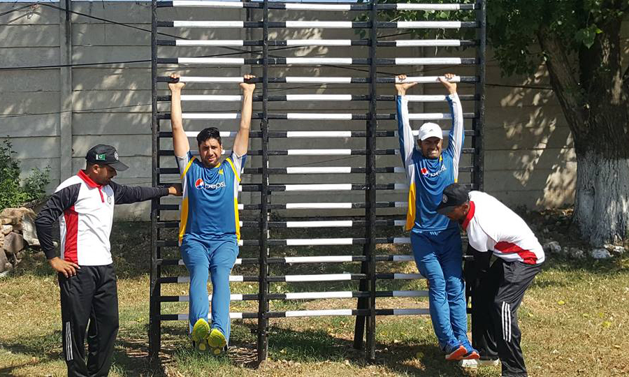 cricket players training in Kakul