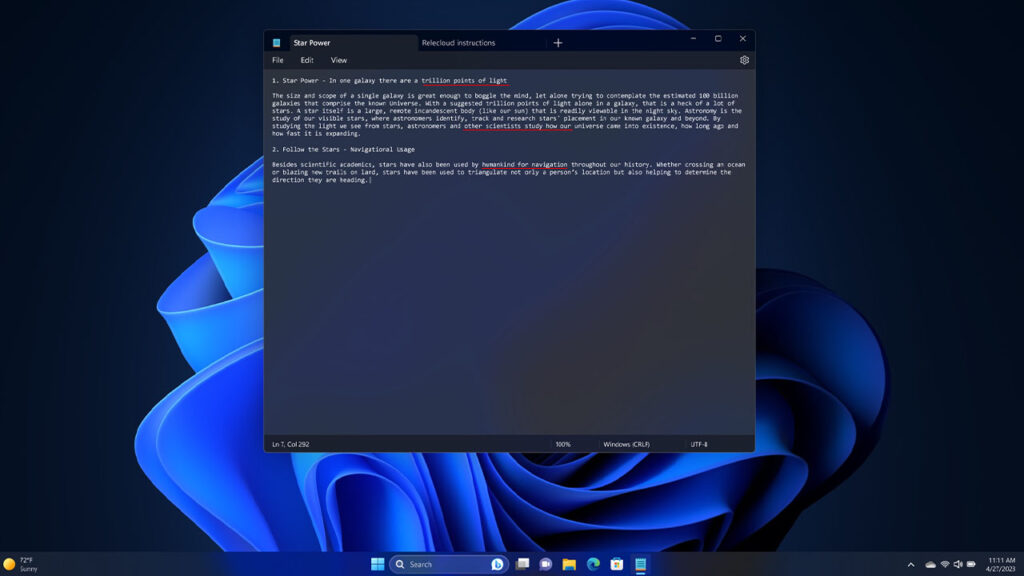 notepad spellcheck feature