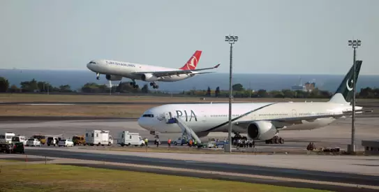 PIA flight to UK Paris