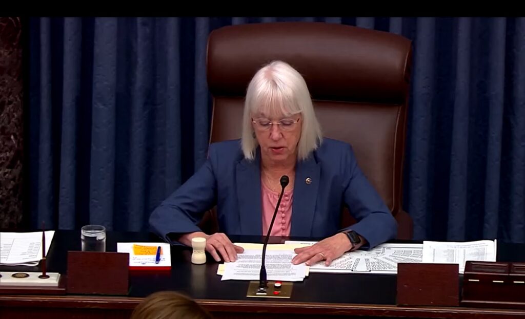 The US Senate dismissed the first of two impeachment charges against President Joe Biden's top border official and majority Democrats then moved on to try to dismiss the second charge and bring the process to a quick end.