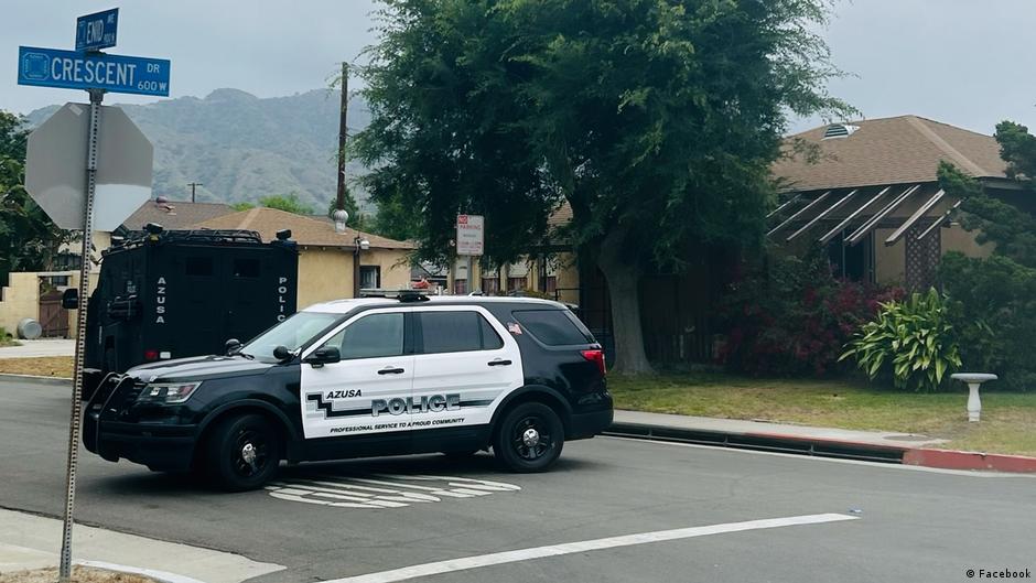 Police in the southern Californian city of Azusa accuse the man of terrorizing a neighborhood with a slingshot