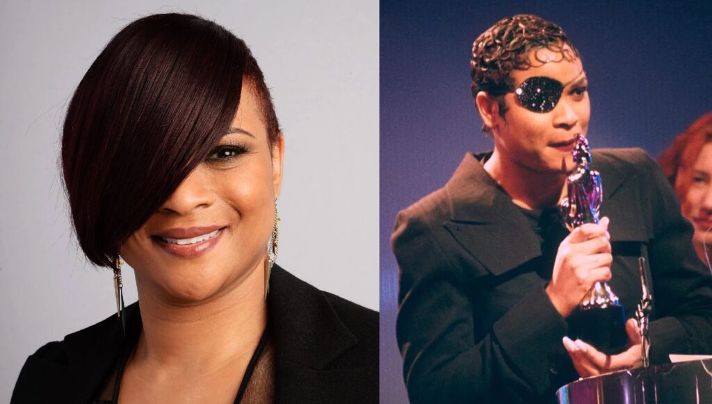 Gabrielle often hides one side of her face with either an eye patch or a fringe, reminiscent of the emo style from the 2000s.