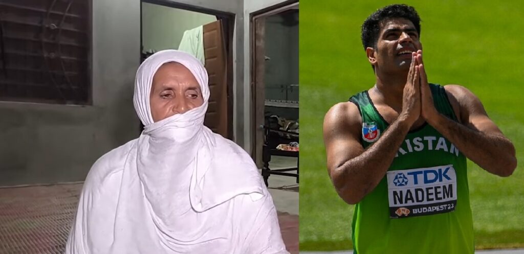 Arshad Nadeem’s mother, overwhelmed with pride and joy, announced her plan to welcome her son with flowers following his historic achievement at the Paris Olympics.