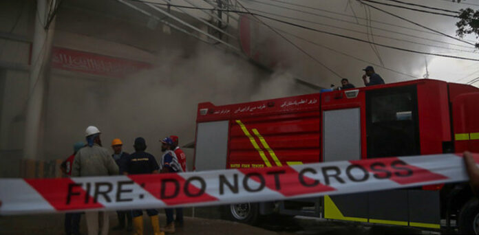 fire in Karachi factory