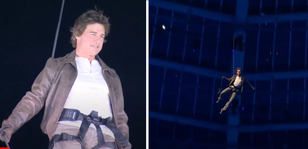 Tom Cruise stunned audiences with a dramatic stunt at the closing ceremony of the Paris Olympics straight out a Mission Impossible movie.
