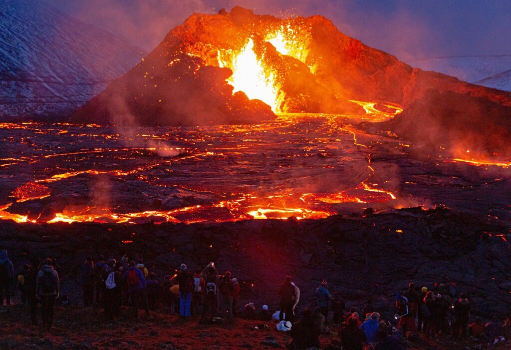Iceland volcano erupts, spewing lava fountains