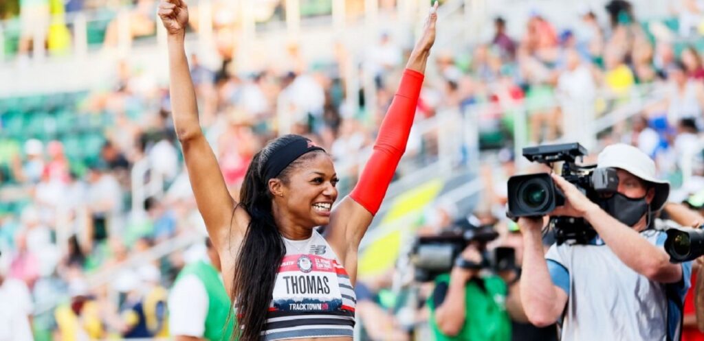 : Gabby Thomas of the United States (US) sent a emphatic statement to her rivals in the Olympic women's 200 metres as she cruised to the fastest time in the semi-finals on Monday.