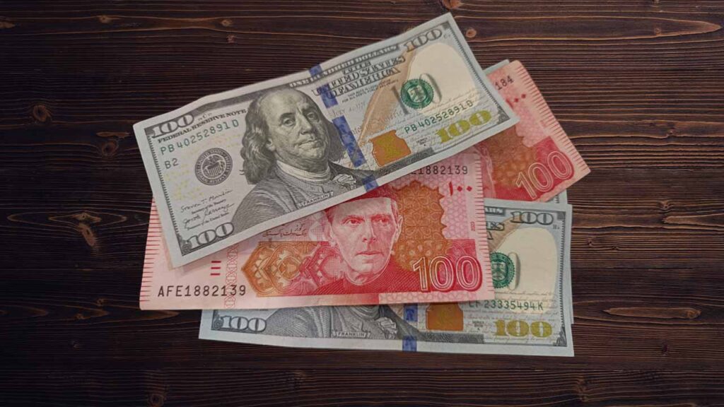 US dollar in Pakistani rupees exchange rate