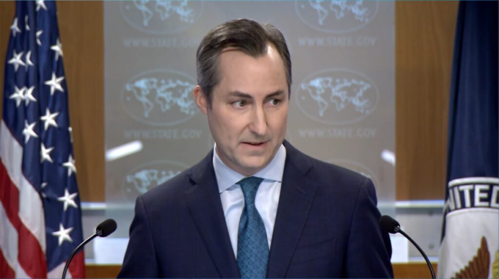 The US State Department spokesperson stated that any ceasefire in Gaza would be contingent on the release of hostages by Hamas.