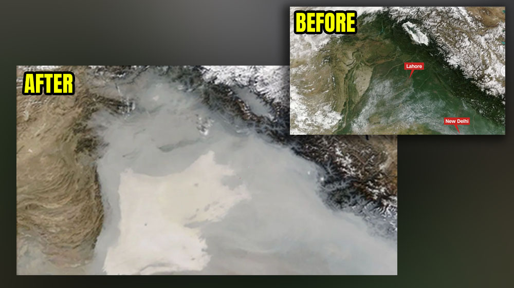 Lahore smog from space