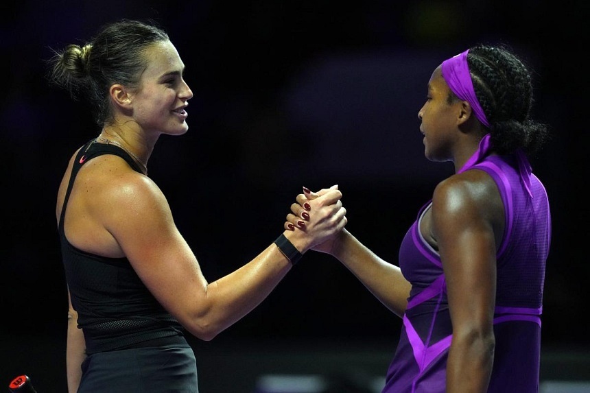 American Coco Gauff defeated world number one Aryna Sabalenka 7-6(4) 6-3 in the semi-finals of the WTA Finals on Friday and will take on China's Zheng Qinwen in the showpiece match.