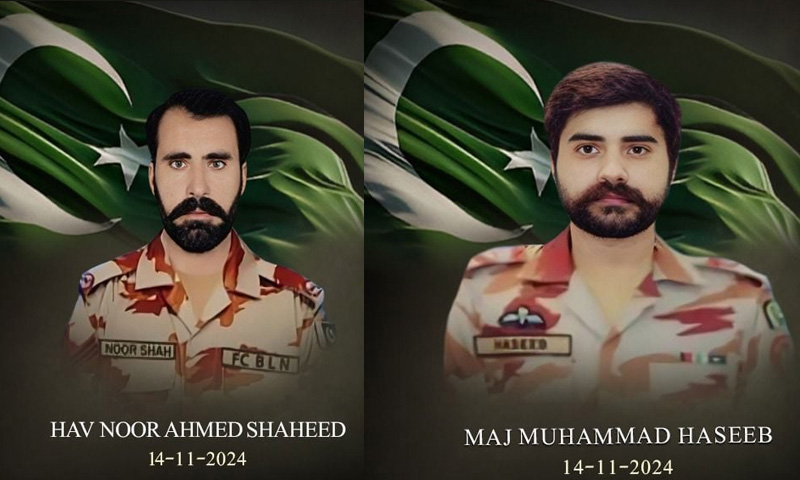 Major among two soldiers martyred