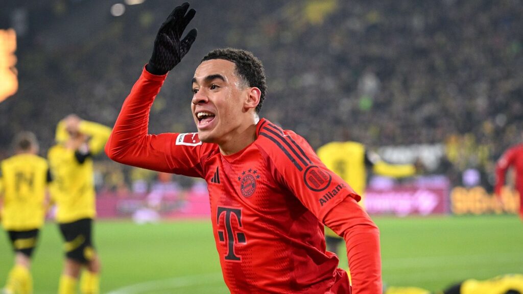 Bundesliga leaders Bayern Munich scored an 85th minute equaliser through in-form Jamal Musiala to rescue a 1-1 draw at Borussia Dortmund.