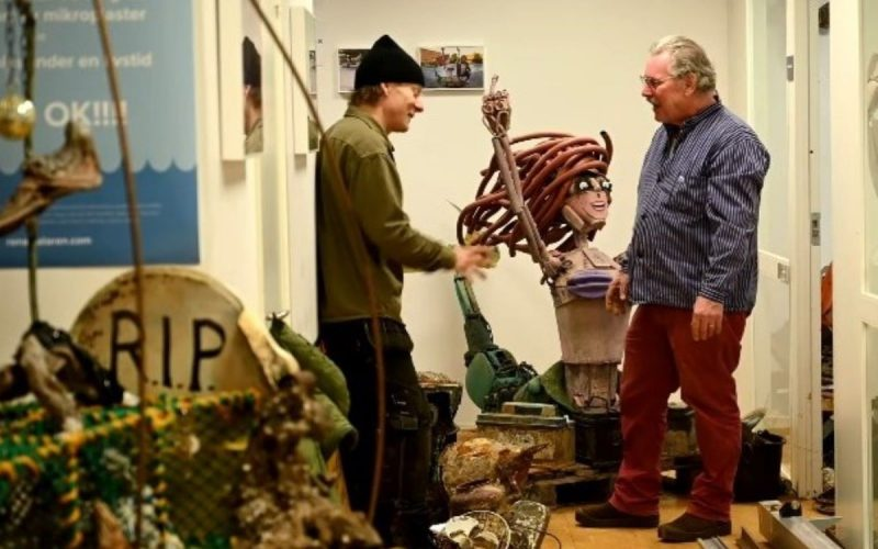 A mermaid sculpture was submerged outside Stockholm for the 