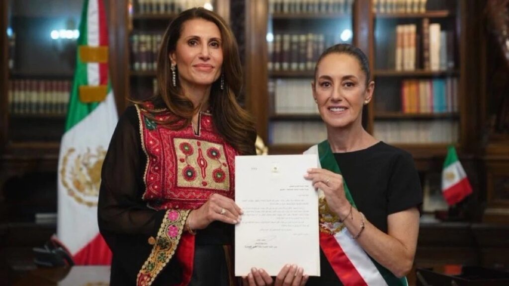 The President of Mexico, Claudia Sheinbaum, formally recognised Palestine as a sovereign state by accepting the credentials of Palestinian Ambassador, Nadya Rasheed, during a ceremony at the National Palace.
