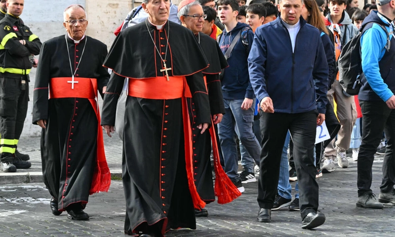 Cardinals will begin moving into the Vatican accommodation where they will stay during the conclave to elect a new pope.