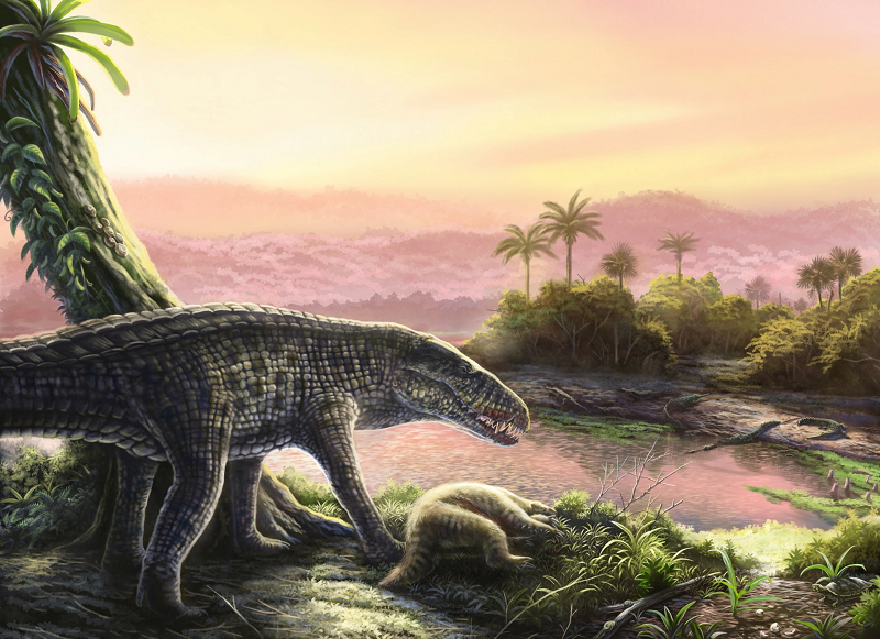 After the dinosaurs' extinction 66 million years ago, mammals became dominant, but faced competition from land-dwelling crocs in Americas