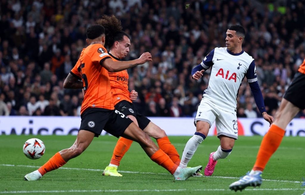 Tottenham Hotspur had to settle for a 1-1 draw at home to Eintracht Frankfurt in a lively first leg of their Europa League quarter-final.