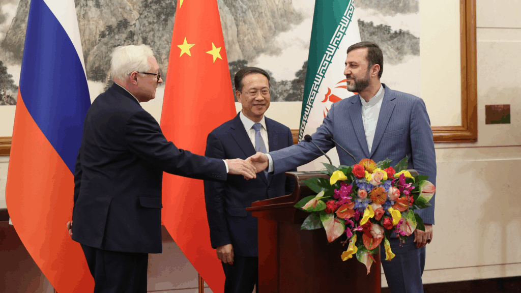 China, Russia and Iran jointly met with the International Atomic Energy Agency (IAEA) to discuss Iran's nuclear programme.