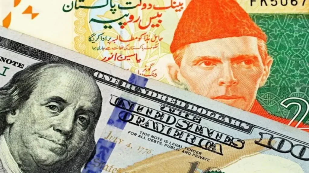 US dollar to Pakistani rupee intraday update