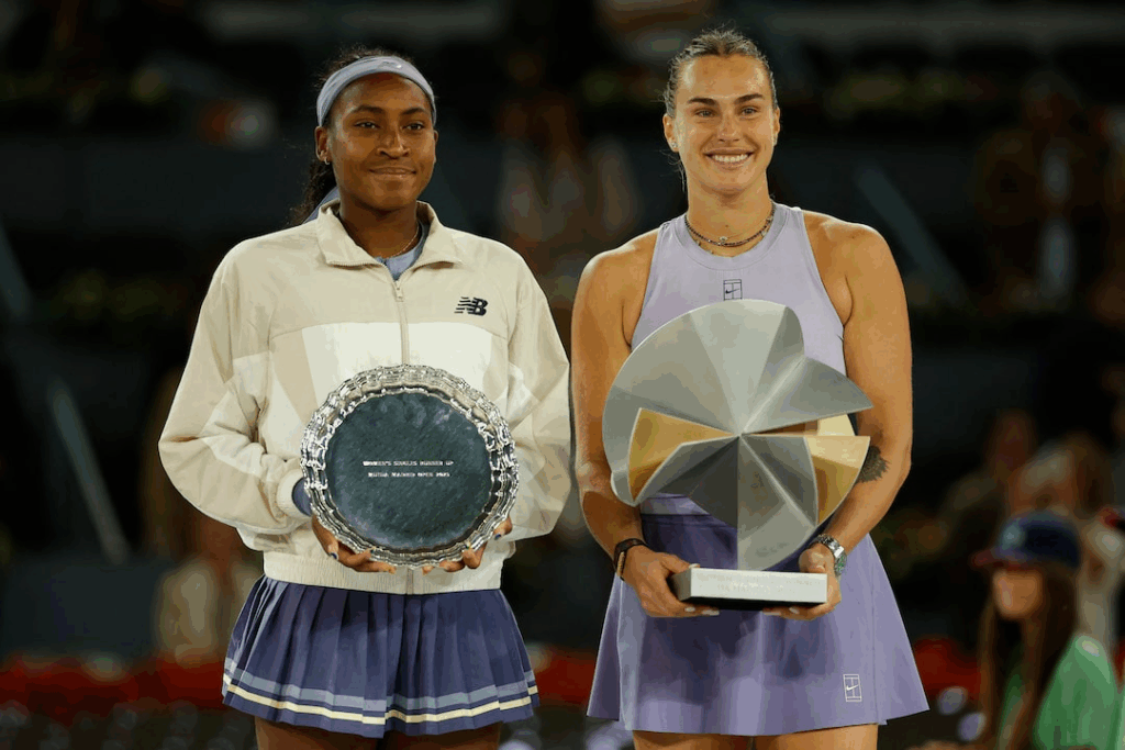 Aryna Sabalenka overcame a second-set fightback by fourth seed Coco Gauff to secure a 6-3 7-6(3) win and clinch her third Madrid Open.