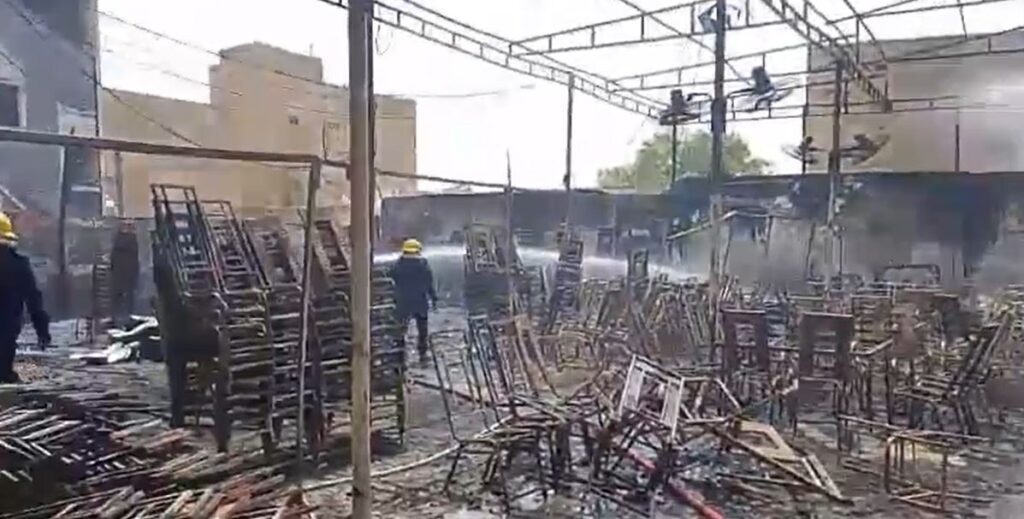 marriage hall at Liaquatabad completely gutted