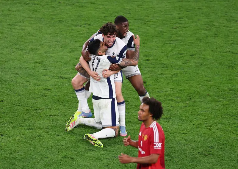 Brennan Johnson's bundled first-half goal helped Tottenham Hotspur win a scrappy Europa League final 1-0 against Manchester United.