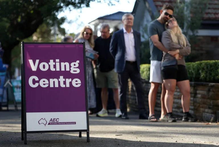 Voting began in Australian national election that polls show will likely favour Labour PM Anthony Albanese over conservative Peter Dutton.
