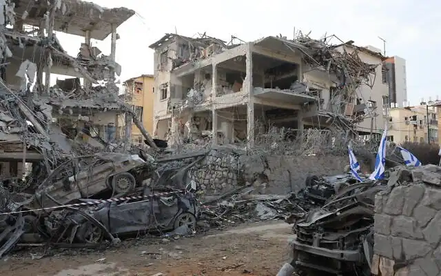 Four killed in Iran missile attack on Israel. apartment blocks almost completely destroyed