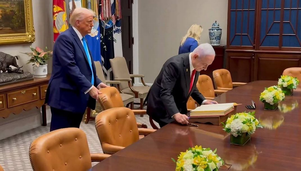 President Trump met with Israeli Prime Minister Netanyahu again to discuss Gaza, as a ceasefire between Israel and Hamas nears.
