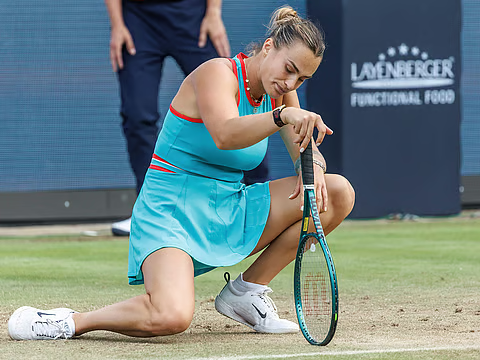 Aryna Sabalenka complained after her second-round Berlin Open match against Rebeka Masarova was suspended due to bad light.