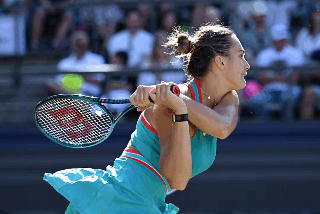 Aryna Sabalenka showed nerves of steel to defeat Elena Rybakina 7-6(6) 3-6 7-6(6) in their Berlin Open quarter-final.