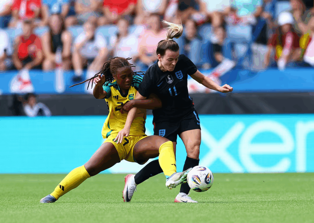 England issued a statement of intent ahead of the Women's European Championship, demolishing Jamaica 7–0 at home in their final pre-tournament friendly on Sunday.
