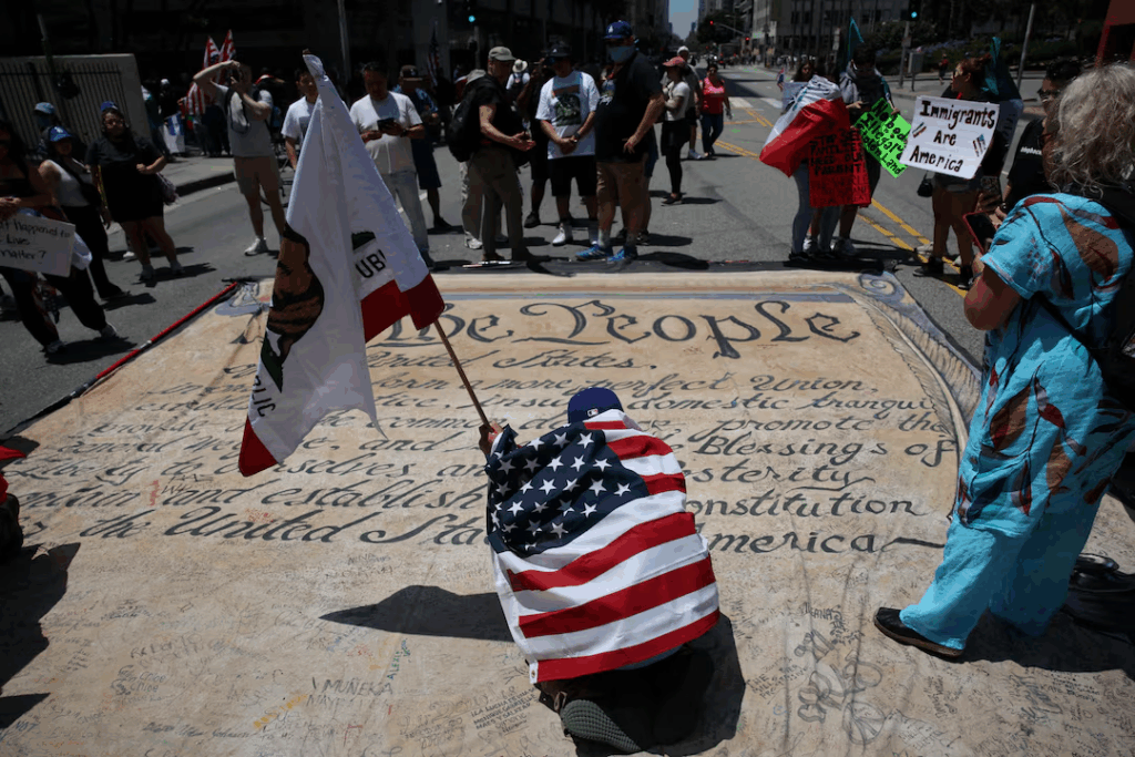 Thousands of Americans protested President Donald Trump at rallies and marches in major cities from New York to Los Angeles on Saturday.
