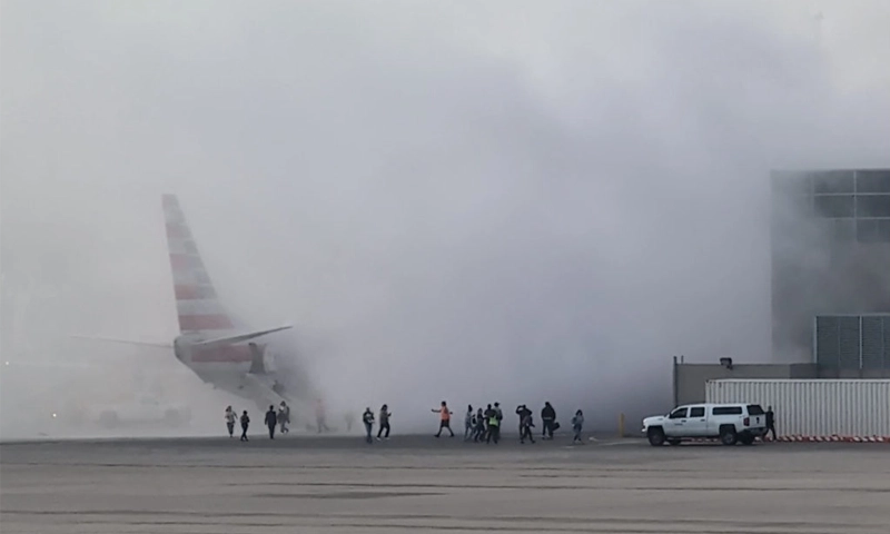 Boeing evacuated in Denver due to brake fire just before takeoff