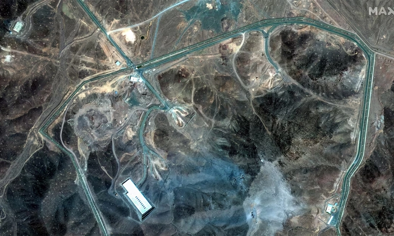 A satellite image of Fordow nuclear facility in Iran