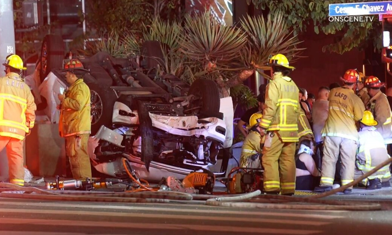 Car rams Los Angeles crowd