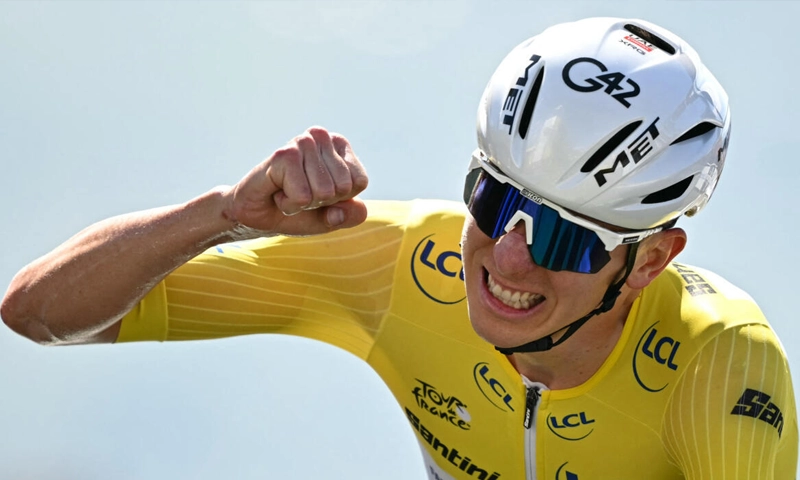 Pogacar extends Tour de France lead with uphill time-trial win