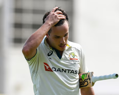 Cameron Green missed out on a half-century as Australia reached 138 for three at the dinner break on day one of the day/night third and final Test against the West Indies at Sabina Park in Jamaica on Saturday.