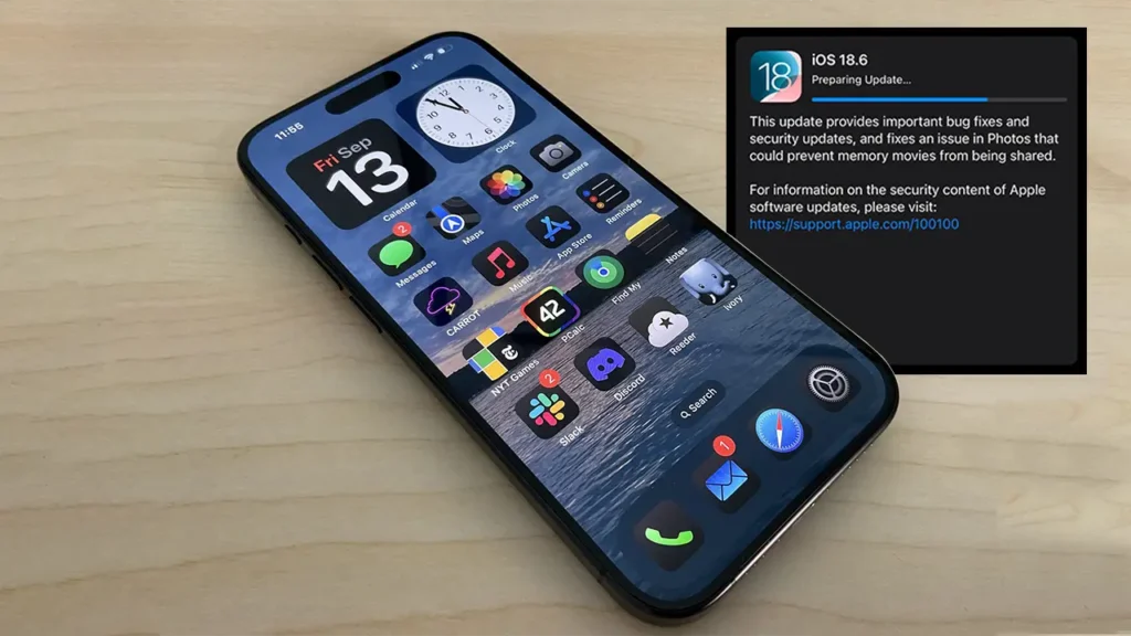 iOS 18.6 update