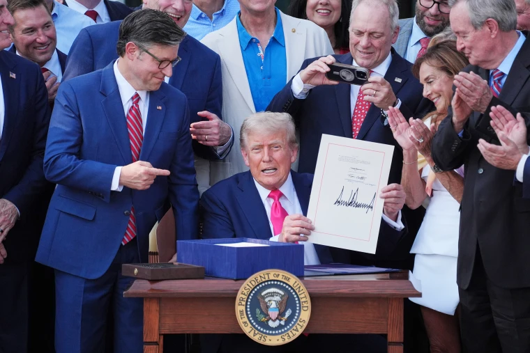 US President Donald Trump signed a major tax and spending cuts package into law on Friday during a Fourth of July ceremony at the White House.
