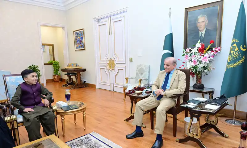 PM Shehbaz meets young creator Talha Ahmed