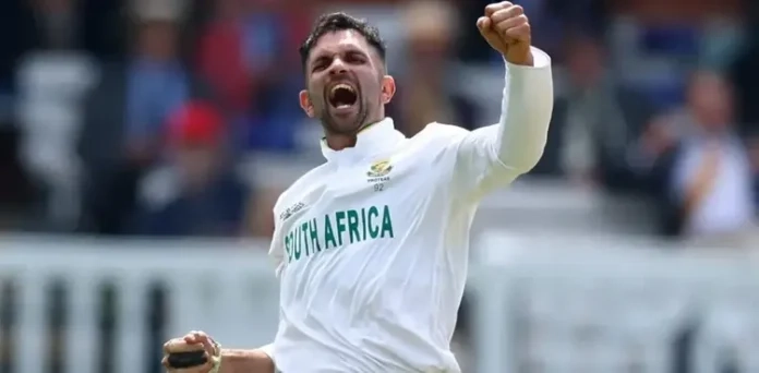 Keshav Maharaj took five wickets to help South Africa beat Australia by 98 runs in the first ODI in Cairns, Australia, on Tuesday.