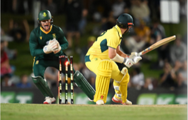 Tristan Stubb of South Africa was dismissed for a duck in the opening match of the ODI series vs Australia in Cairns, Australia.
